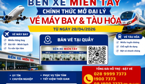 BẾN XE MIỀN TÂY KHAI TRƯƠNG ĐẠI LÝ BÁN VÉ MÁY BAY - TÀU HỎA, MỞ RỘNG TIỆN ÍCH PHỤC VỤ KHÁCH HÀNG