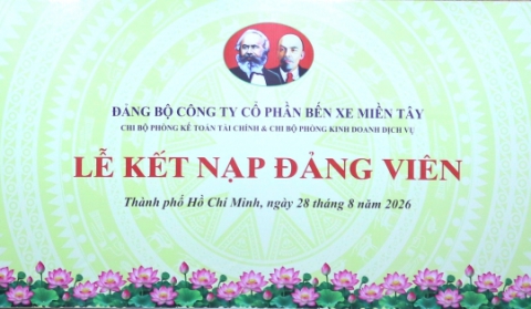 LỄ KẾT NẠP ĐẢNG VIÊN MỚI CHI BỘ PHÒNG KINH DOANH DỊCH VỤ VÀ CHI BỘ PHÒNG KẾ TOÁN TÀI CHÍNH